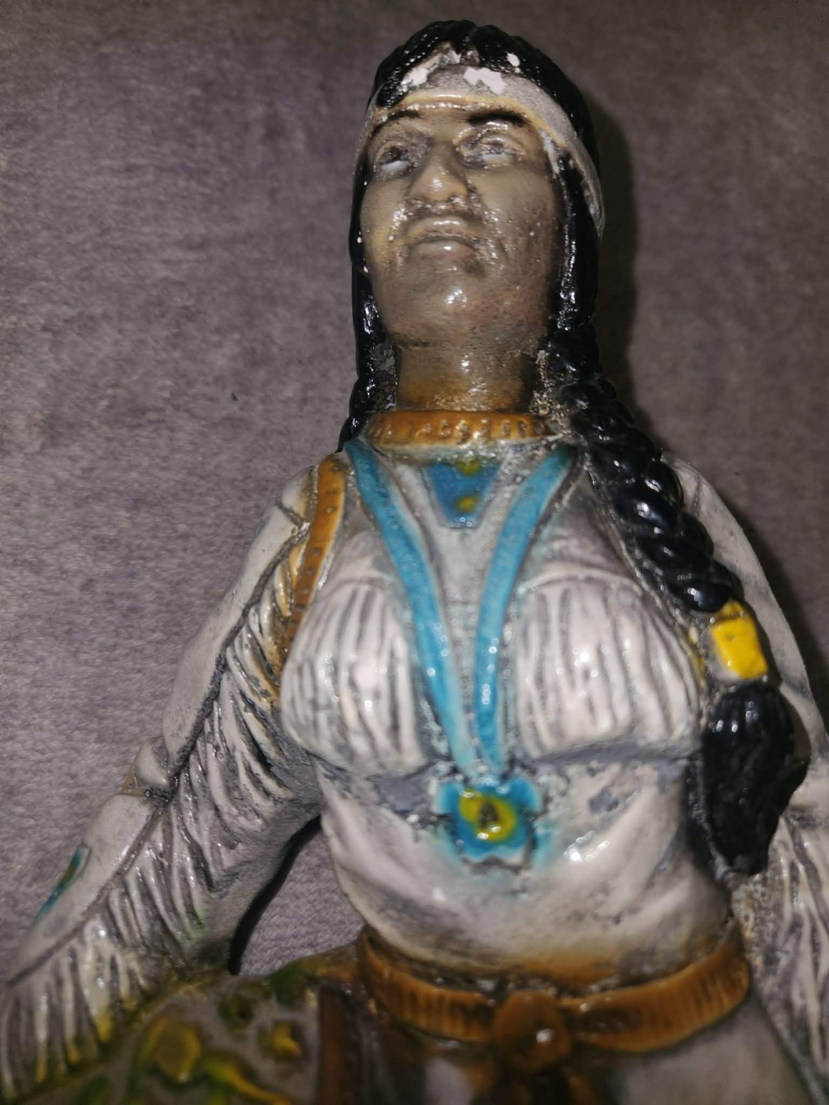 Beautiful Set Of 2 Vintage Native American Woman And Man Universal Statuary
