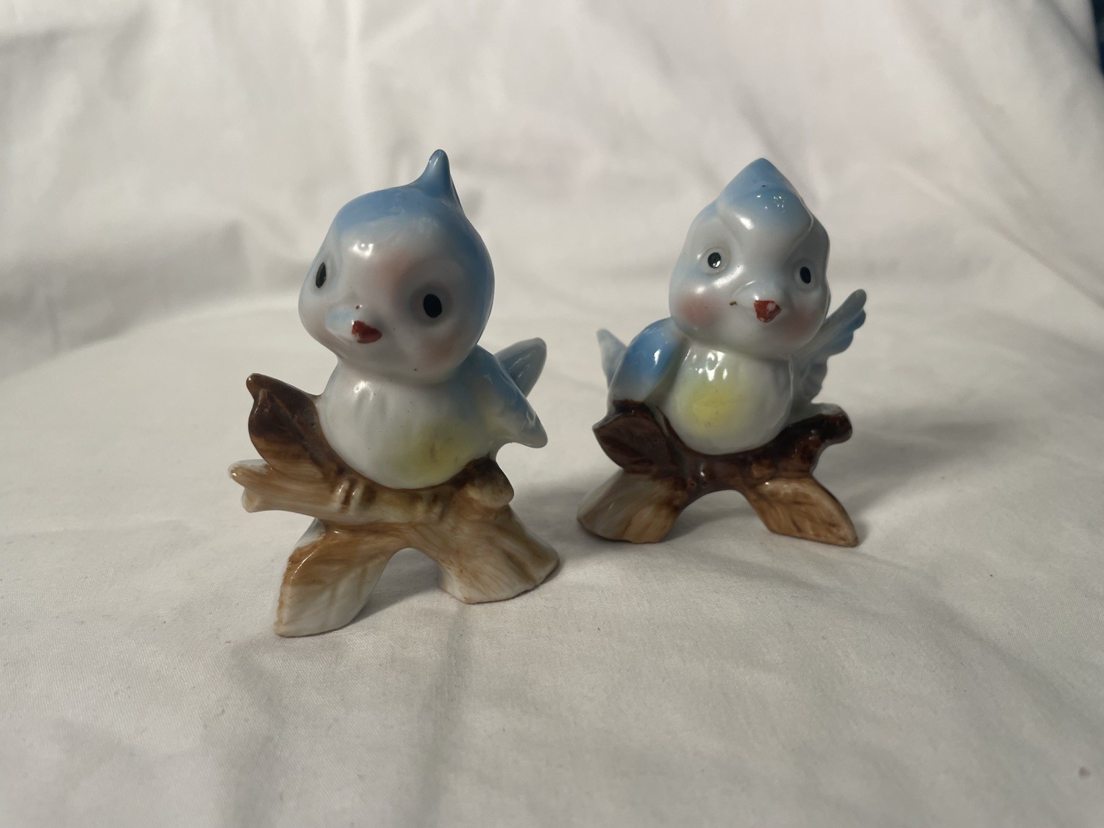 Blue Birds On A Branch Figurine Bone China Glazed from Japan