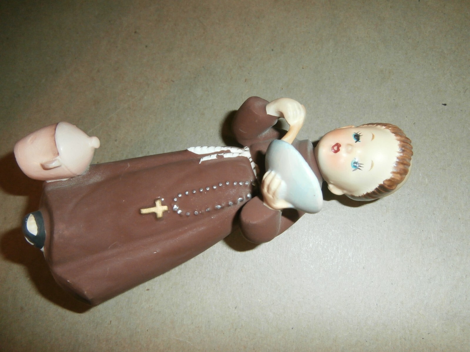 Vintage NAPCO Ware R5406 Friar Boy Monk Religious Figurine Lidded Pot