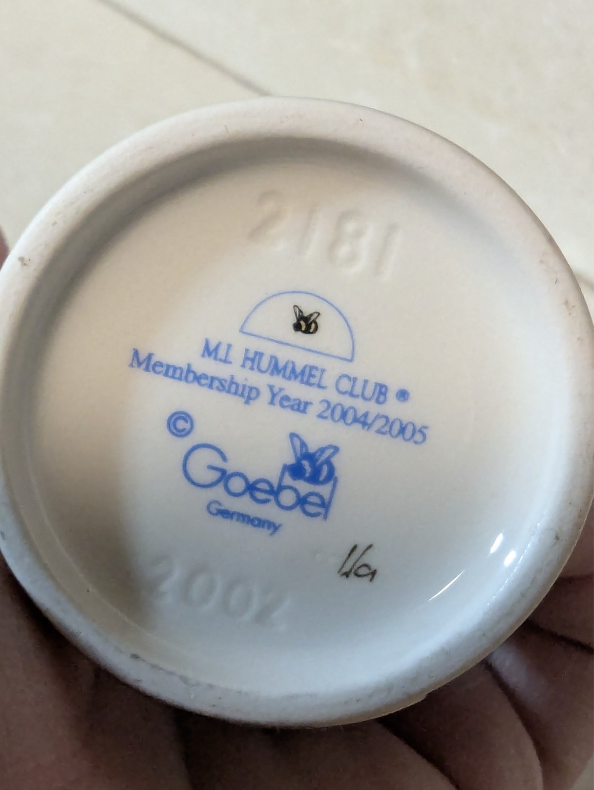 goebel hummel figurine #2181, “Clear as a Bell”, 2002, Height approx 3.50″, TMK5