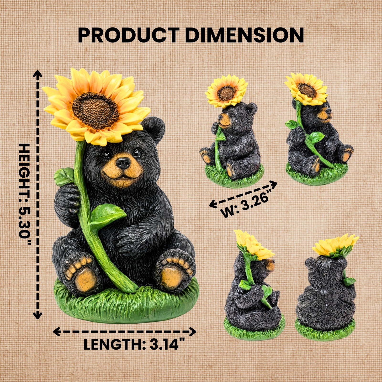 Black Bear Backwoods Buddies Sunny Paw Figurine Rustic Lodge & Cabin Resin Decor