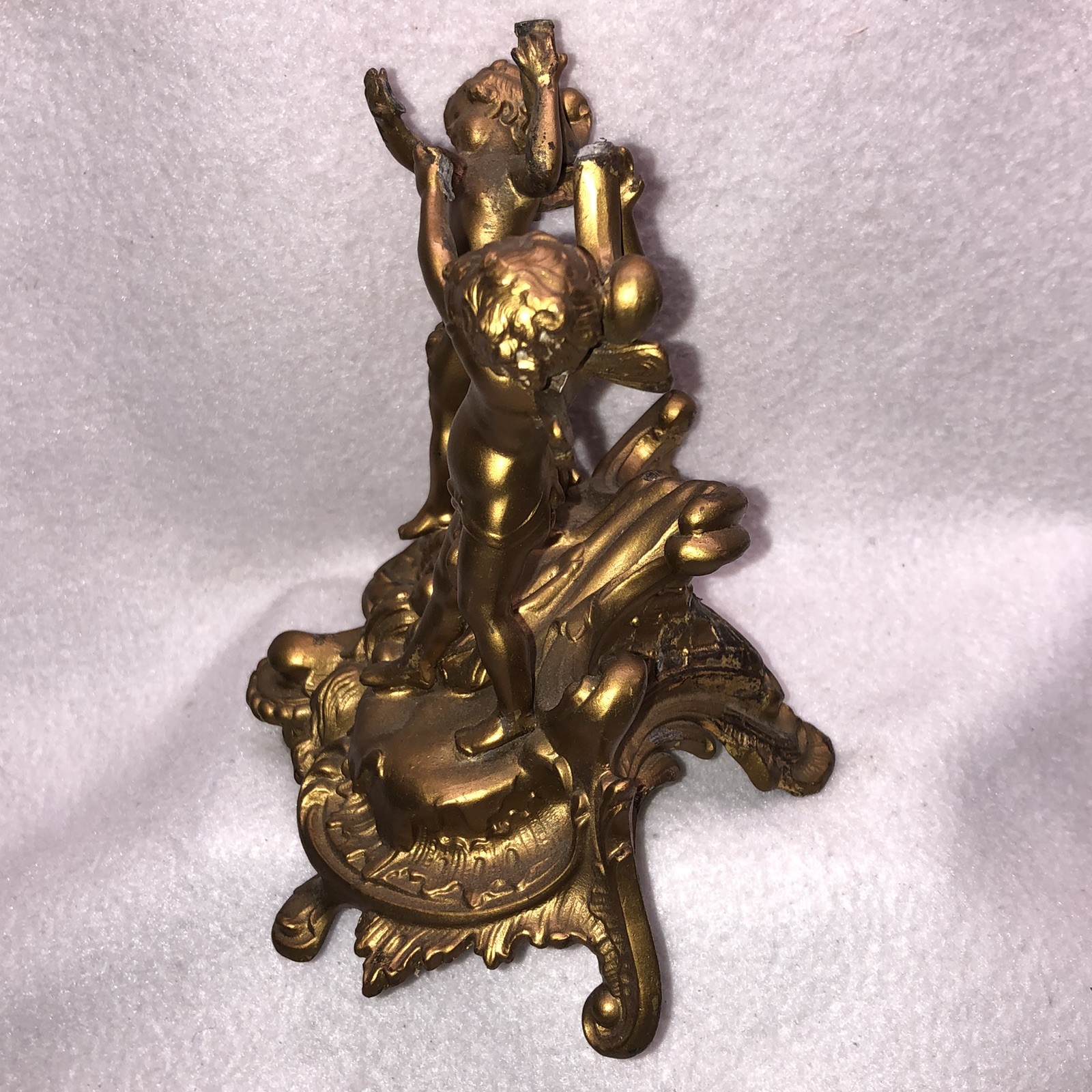 Vtg Metal Cherub Figurine Baroque Rococo Style Unsigned AS IS READ DESC DIY PC