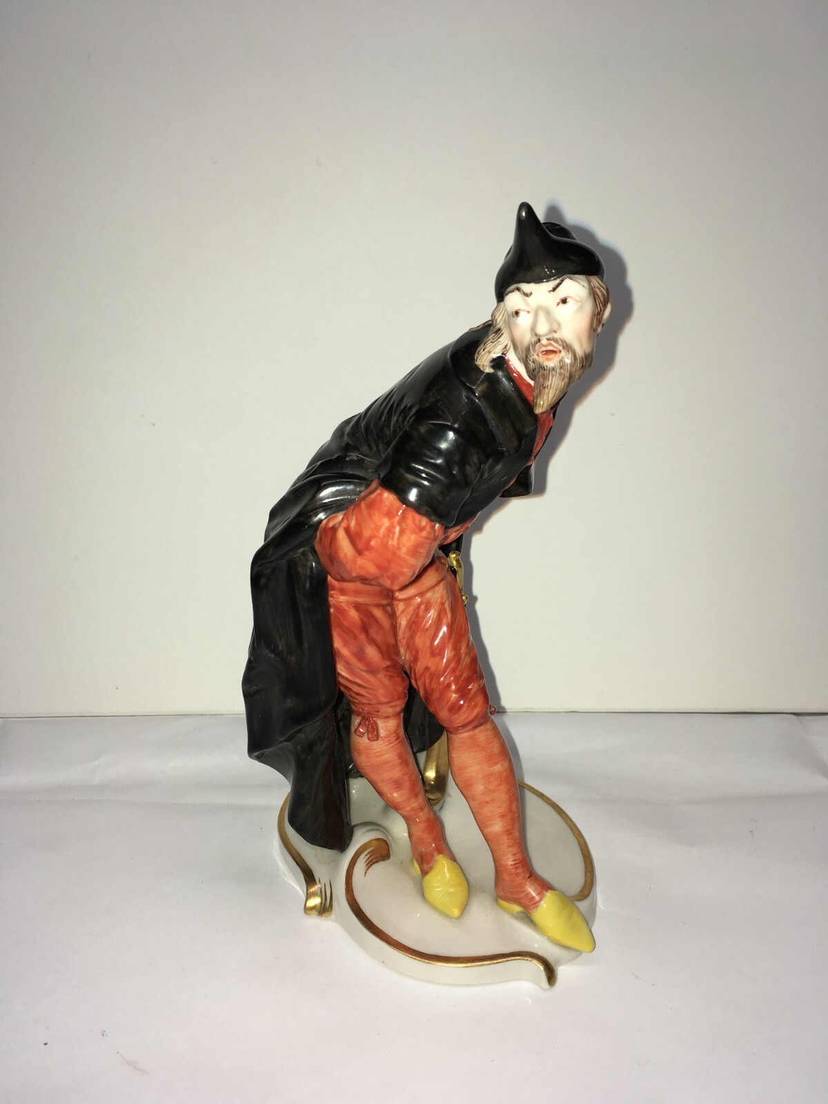 Nymphenburg Porcelain Commedia Pantalone Figurine 7-1/4” by Antonio Bustelli