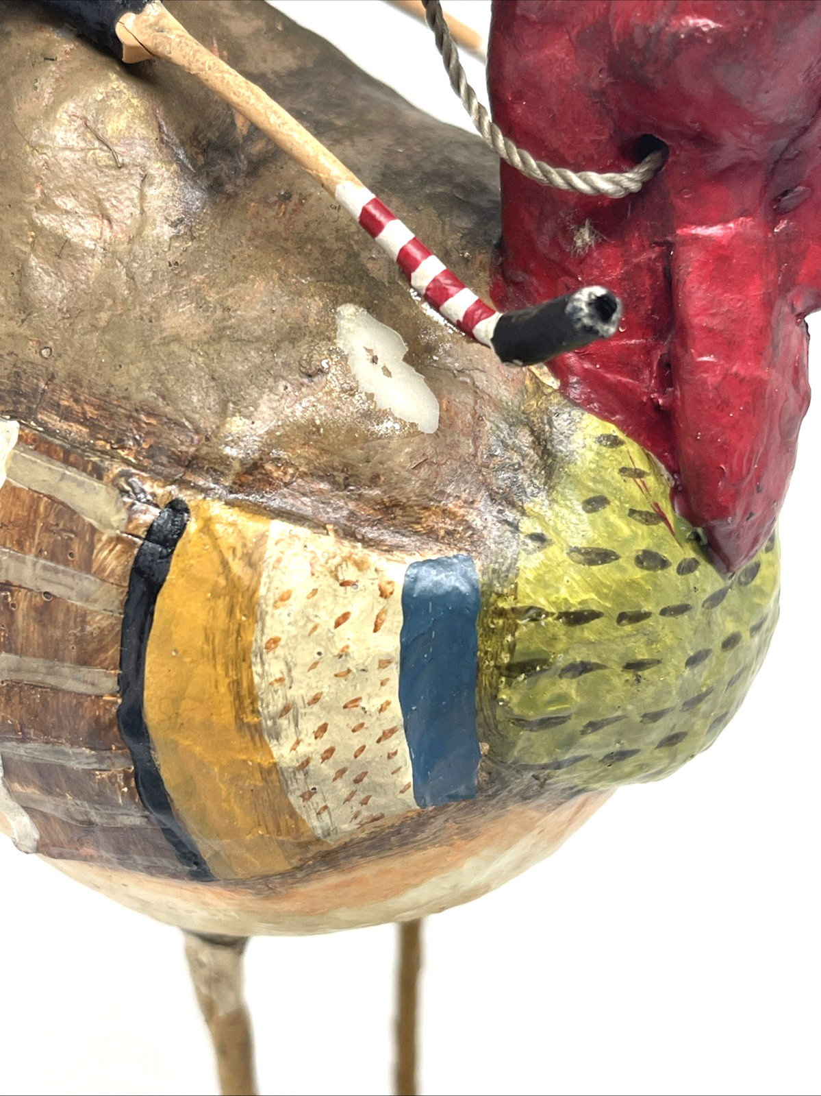 Lori Mitchell Folk Art Tom Riding a Gobbler Thanksgiving Pilgrim Figurine 10″