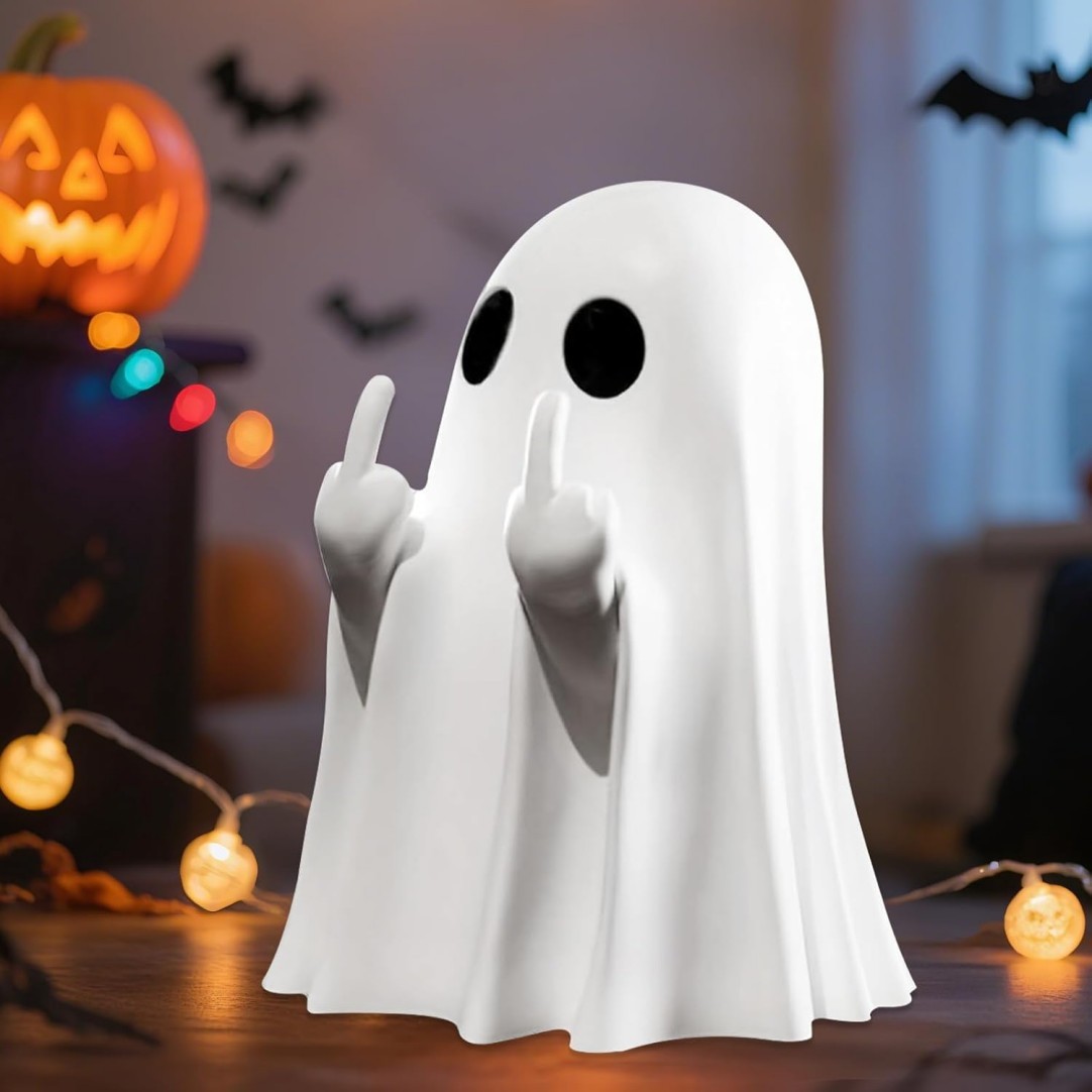 (2 Pack ) Cute Ghost Figurine Spooky Resin Statue Decoration Home Tabletop -+*/