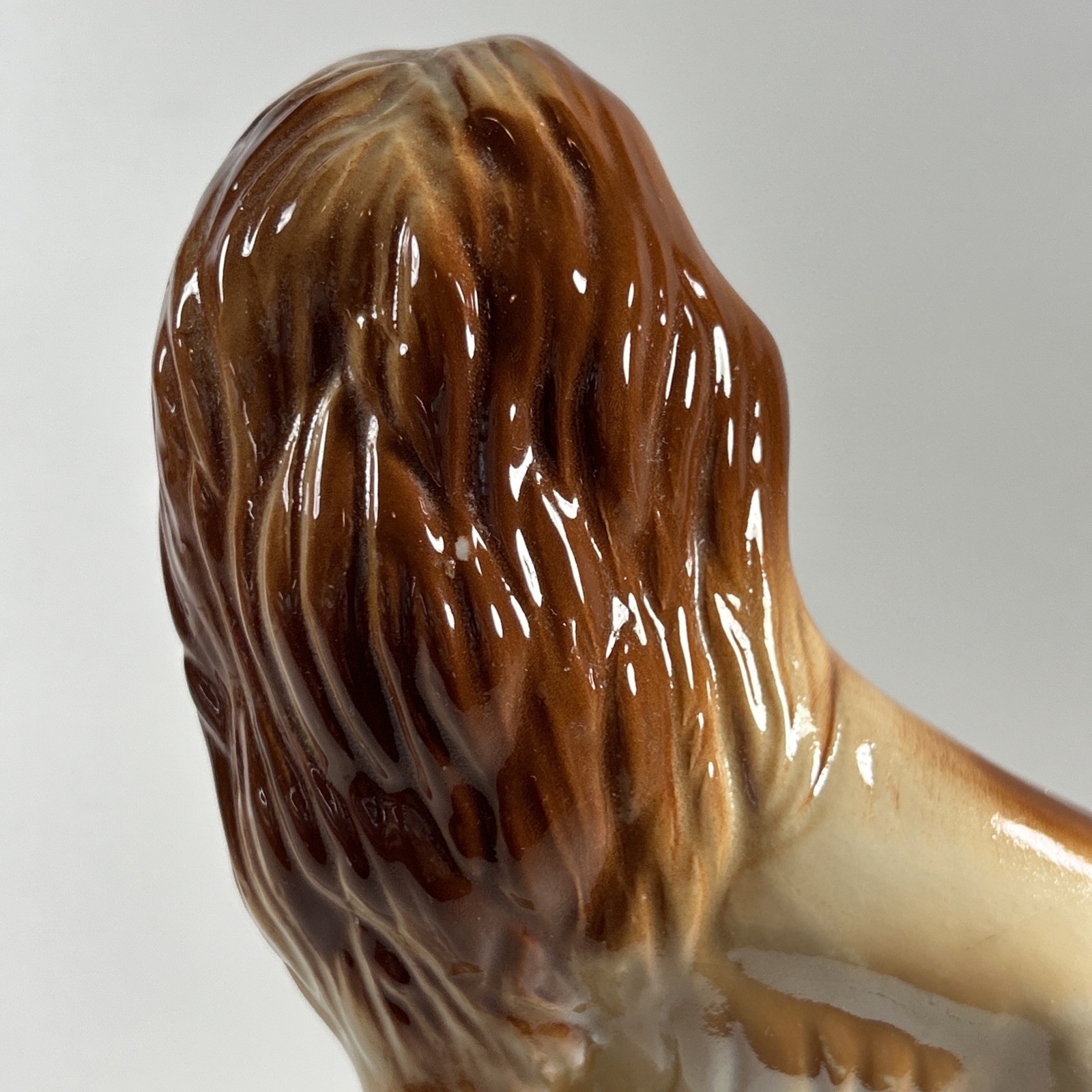 Vintage Mid Century Lusterware Lion Figurine Made In Brazil Figure