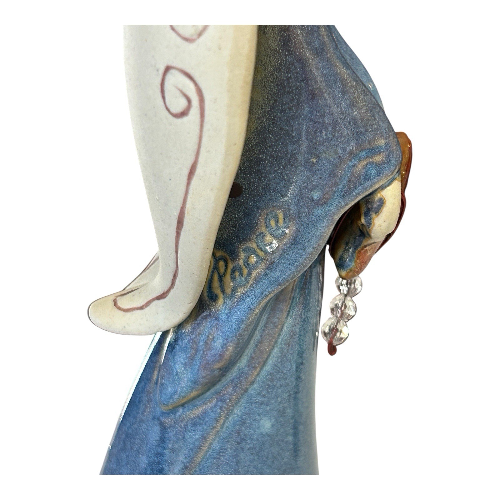 Vintage Heavenly Angel Holding A Star, Blue, 8.5 Inches Tall