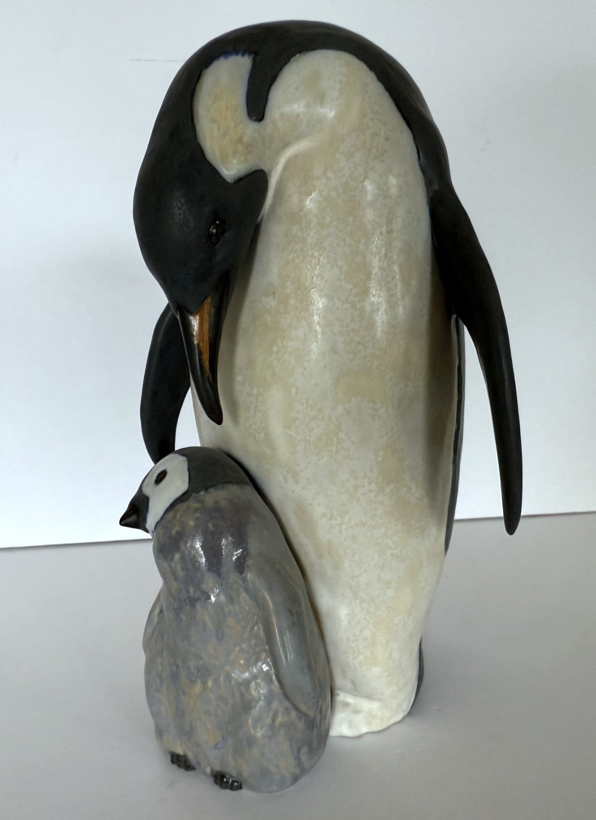 Large Lladro Figurine “Penguin Love” Gres Finish #2519 Retired With Box
