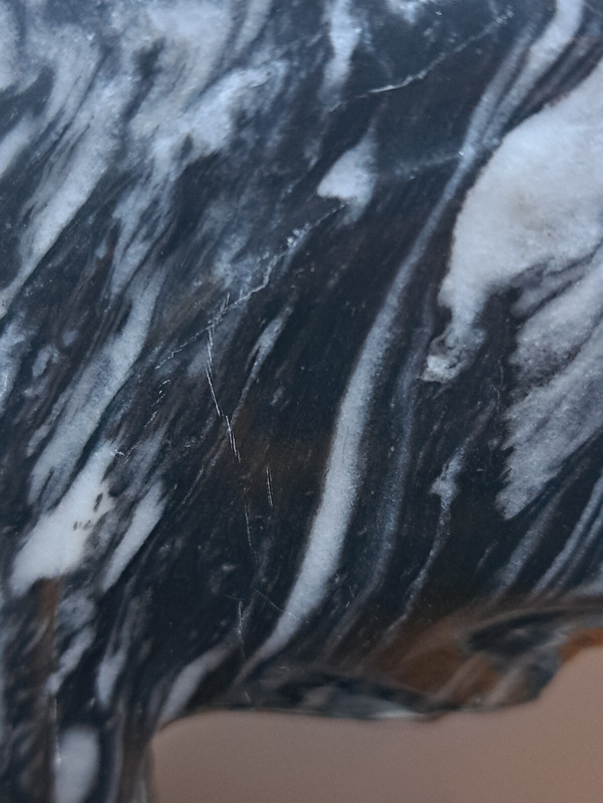 Black & Gray Marble Sculpture Of Mother & Child 6.5” High