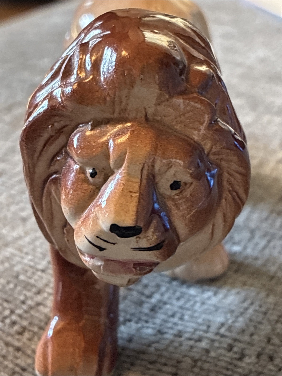 Vintage Ceramic Lusterware Lion Handcrafted In Brazil