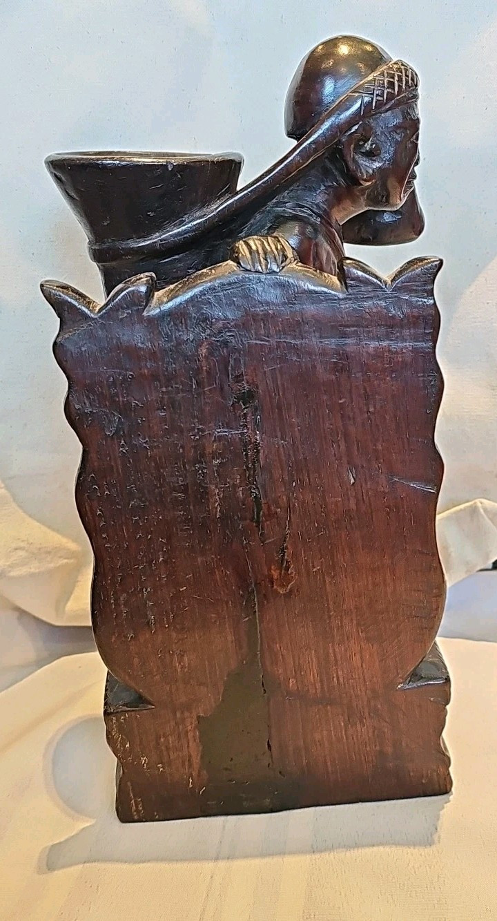 Igorot Philippines Vintage 1930 ‘ S Figural Bookends Pair Hand Carved Wood Luzon