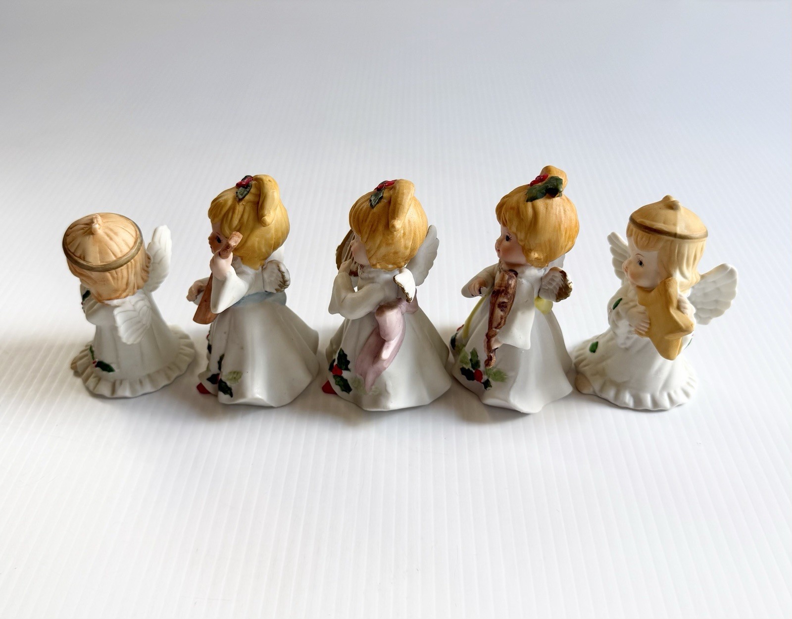 Lot Of 5 Vintage Homco Christmas Angels Porcelain Figurines, Musicians READ