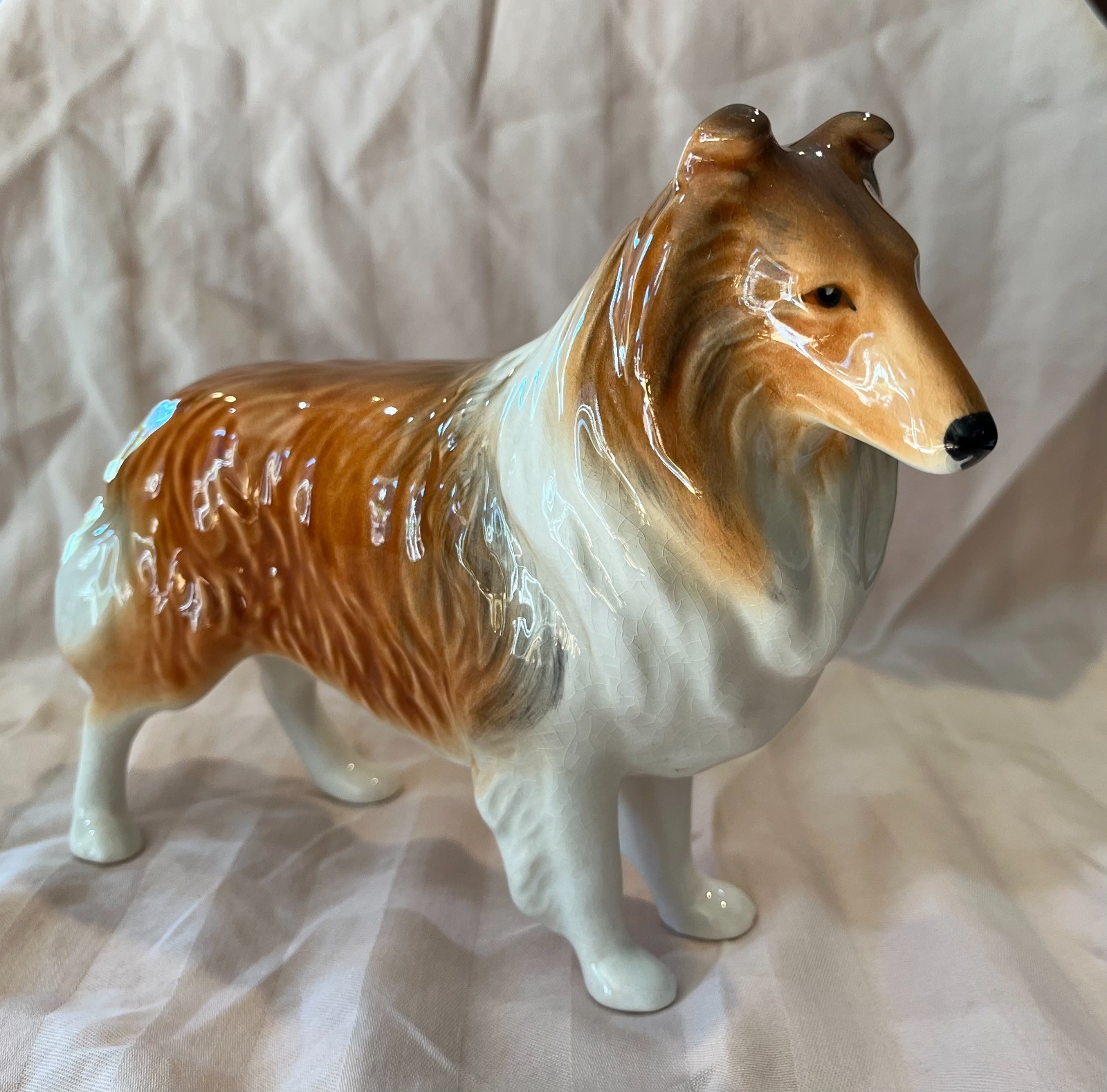 Vintage Ceramic Collie Figurine Made in England 6″ X 8.5″