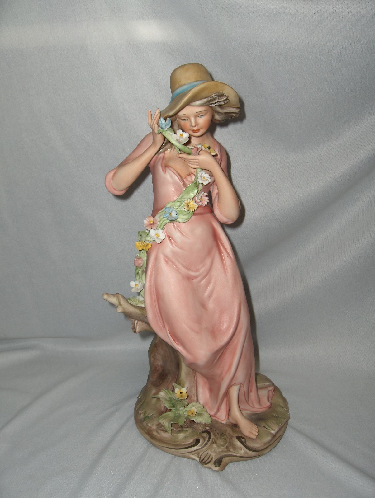 Vntg Capodimonte Italy Ethan Allen Bisque Figurine Lady Signed Nico Venzo RARE