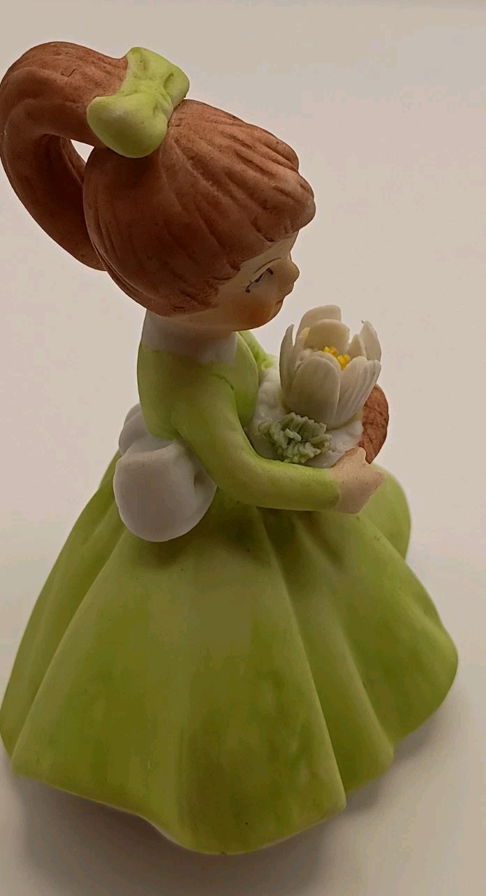 Vtg. Kitch Napcoware Flower Girl Of The Month Birthday Figurine July Water Lily
