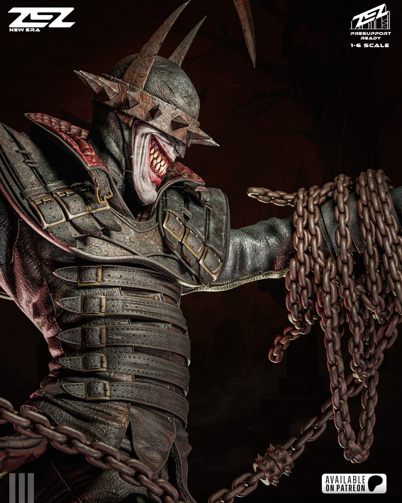 Batman Who Laughs 3D Resin Printed Statue – DC Unpainted Model Kit – 1/4–1/12