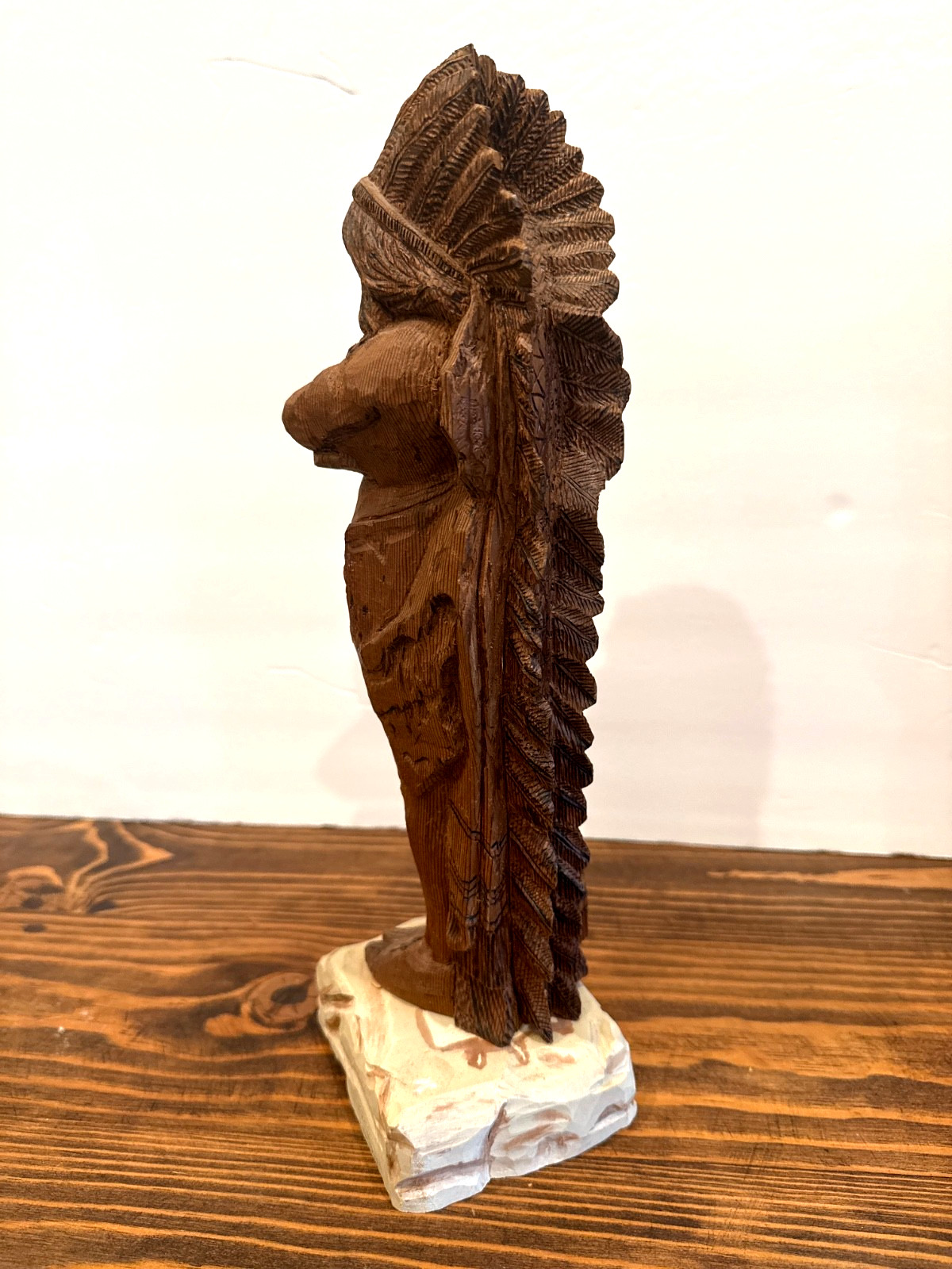14” T.G. Woodward “The Sobuster” Hand Carved Butternut Native American Sculpture