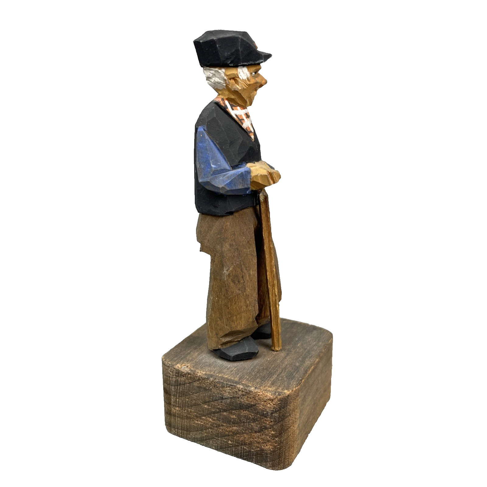VTG Carl Olaf Trygg Hand Carved Wood Figures Pair Swedish Folk Art Signed