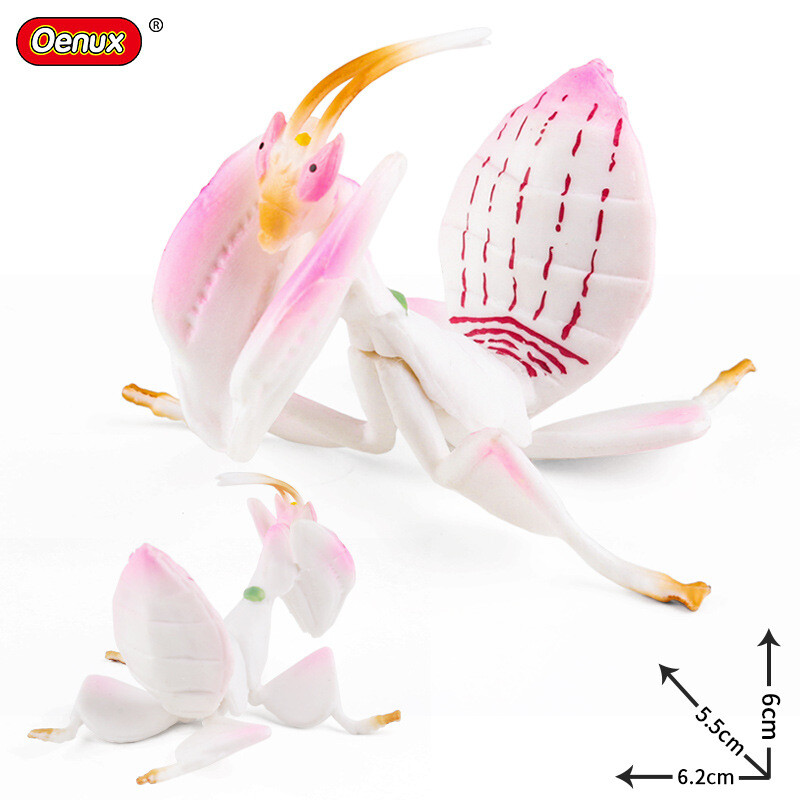 6.2cm Orchid Praying Mantis Insects PVC Toy Grasshopper Animal Figure Kids Gift