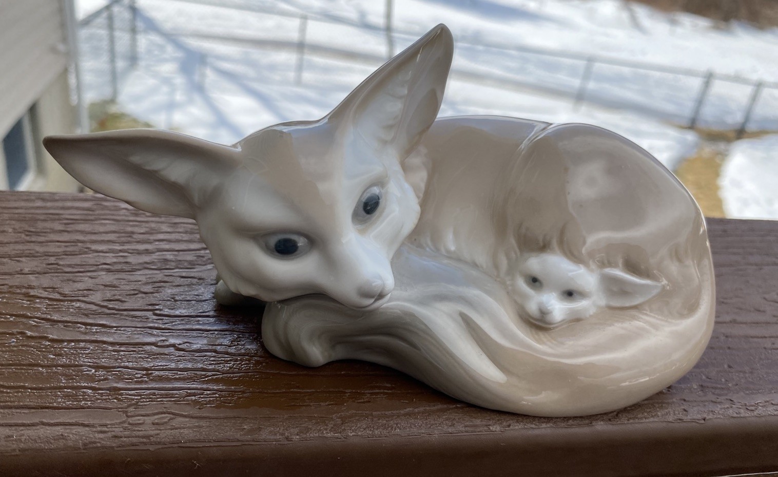 Lladro Wild Animals Figurine FOX & CUB #1065 Gloss Finish Excellent Condition