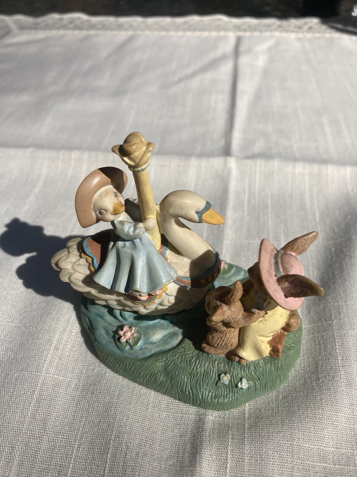 Vintage Avon 1993 Kathy Jeffers Carousel Bunny Mother Goose pre owned