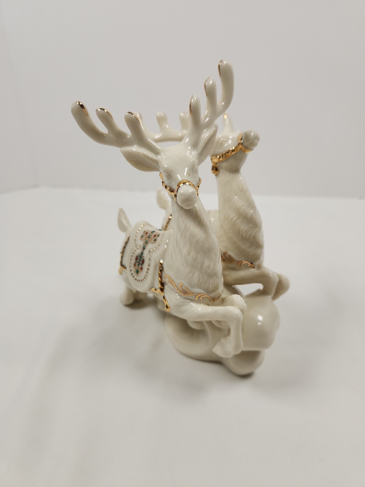 Lenox Dash Away All Collection Dasher & Dancer Porcelain Reindeer Deer Figurine