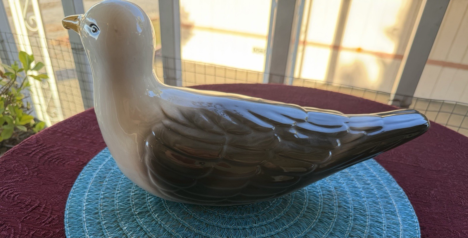 Vintage Approx 16” Signed R. Coffey Ceramic Seagull– Nautical Coastal Decor