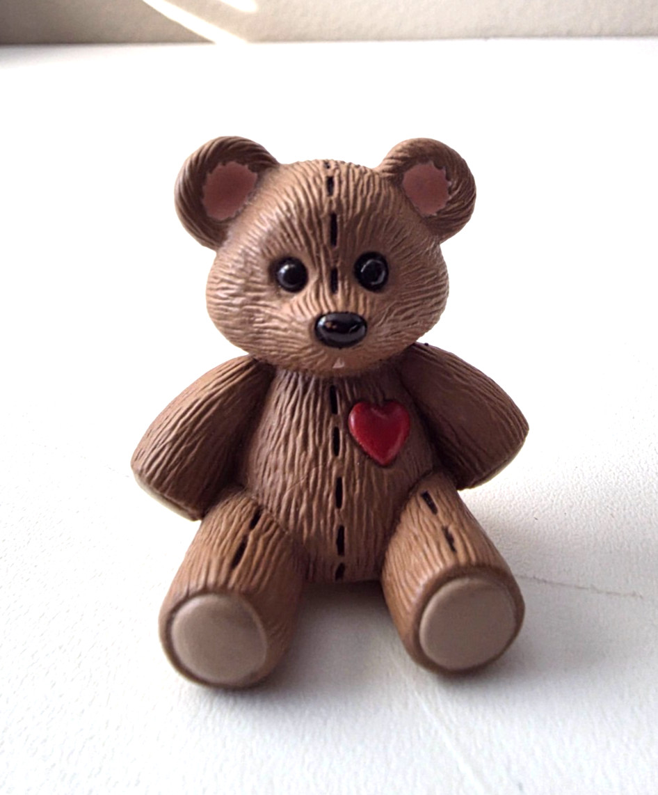 1989 Hallmark Keepsake Merry Miniatures Valentine’s Stitched Teddy Bear