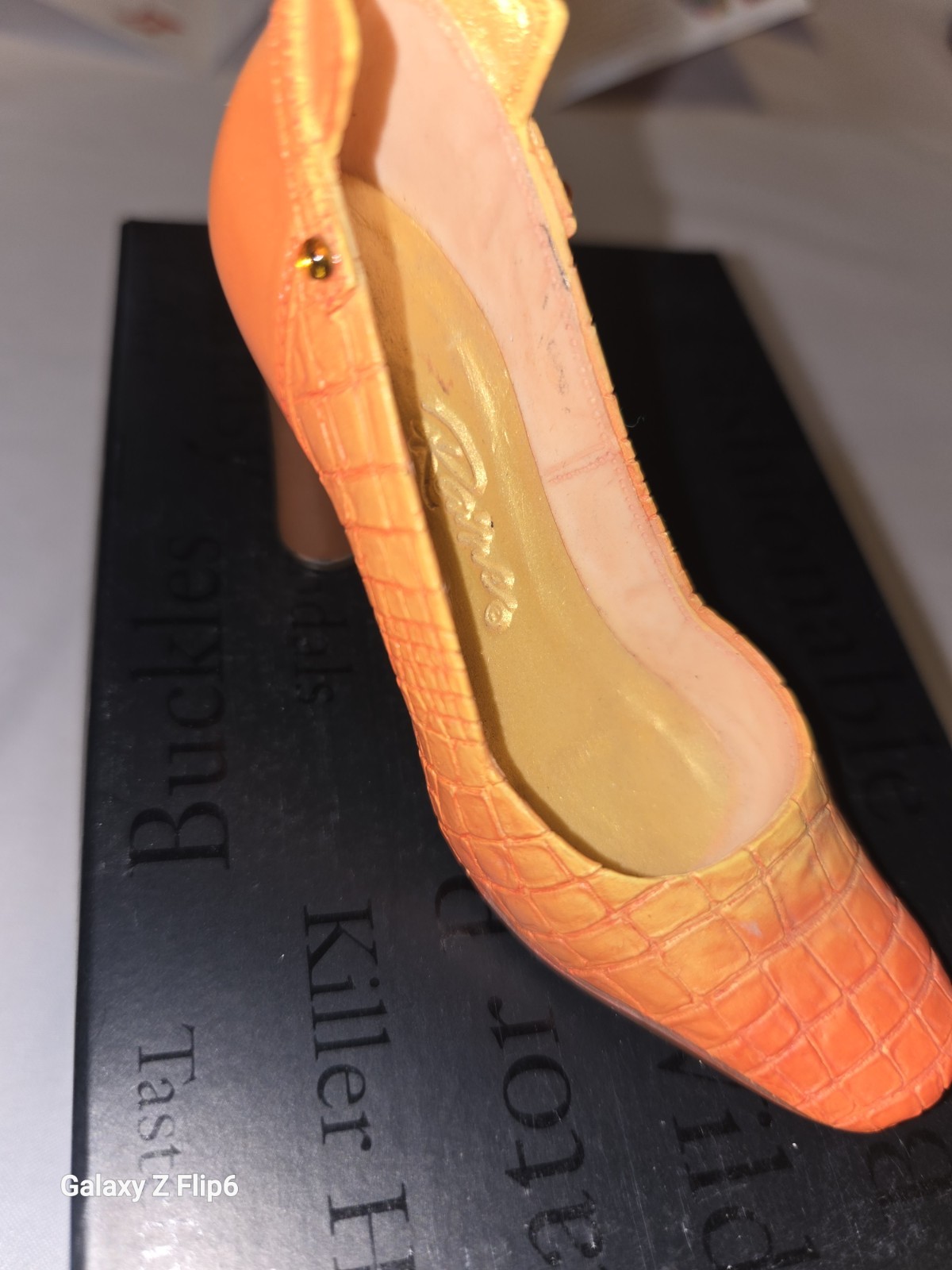Just the Right Shoe by Raine Later, ‘Gator Orange/Gold Resin Boxed 2000
