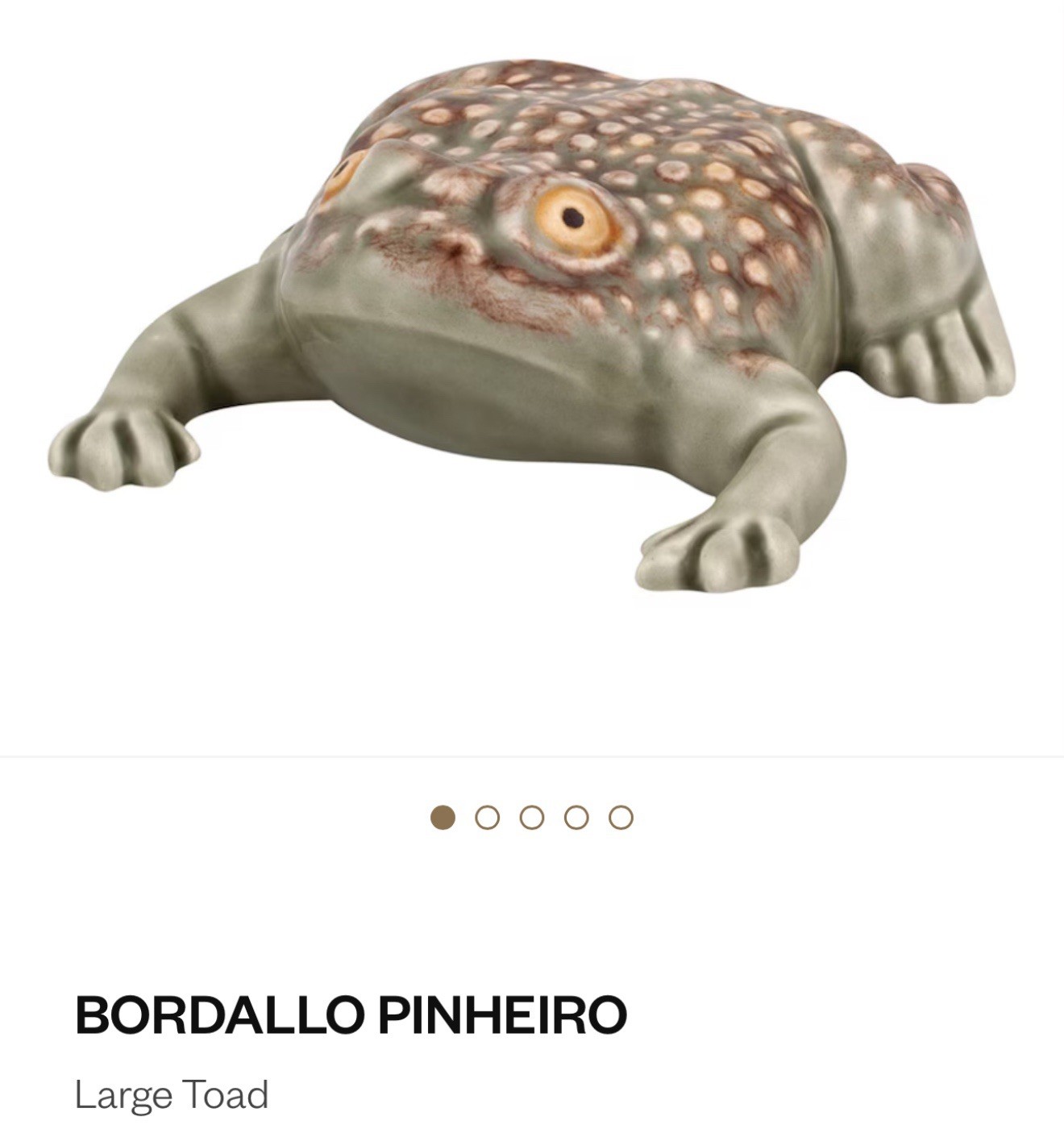 RARE DELIGHTFUL Bordallo Pinheiro Frog Ceramic 5″ Glossy Portugal Figurine