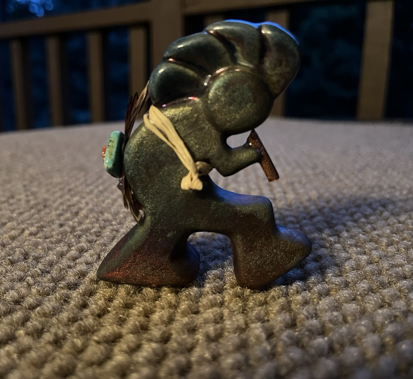 Jeremy Diller Raku Kokopelli figurine Sacred Spirit fertility, music and joy