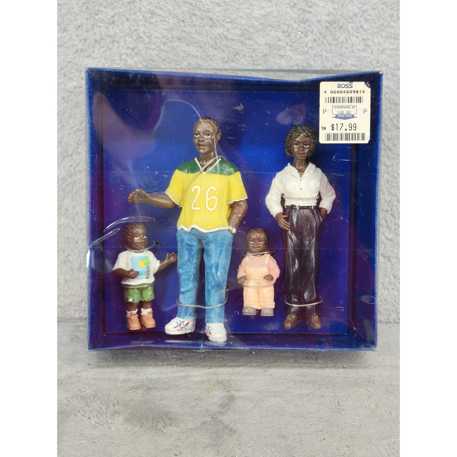 African American Family Figurine Set 4 Piece Resin Statues Vintage