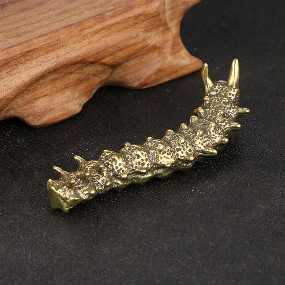 New Solid Brass Caterpillar Figurine Statue Home Ornaments Animal Figurines Gift