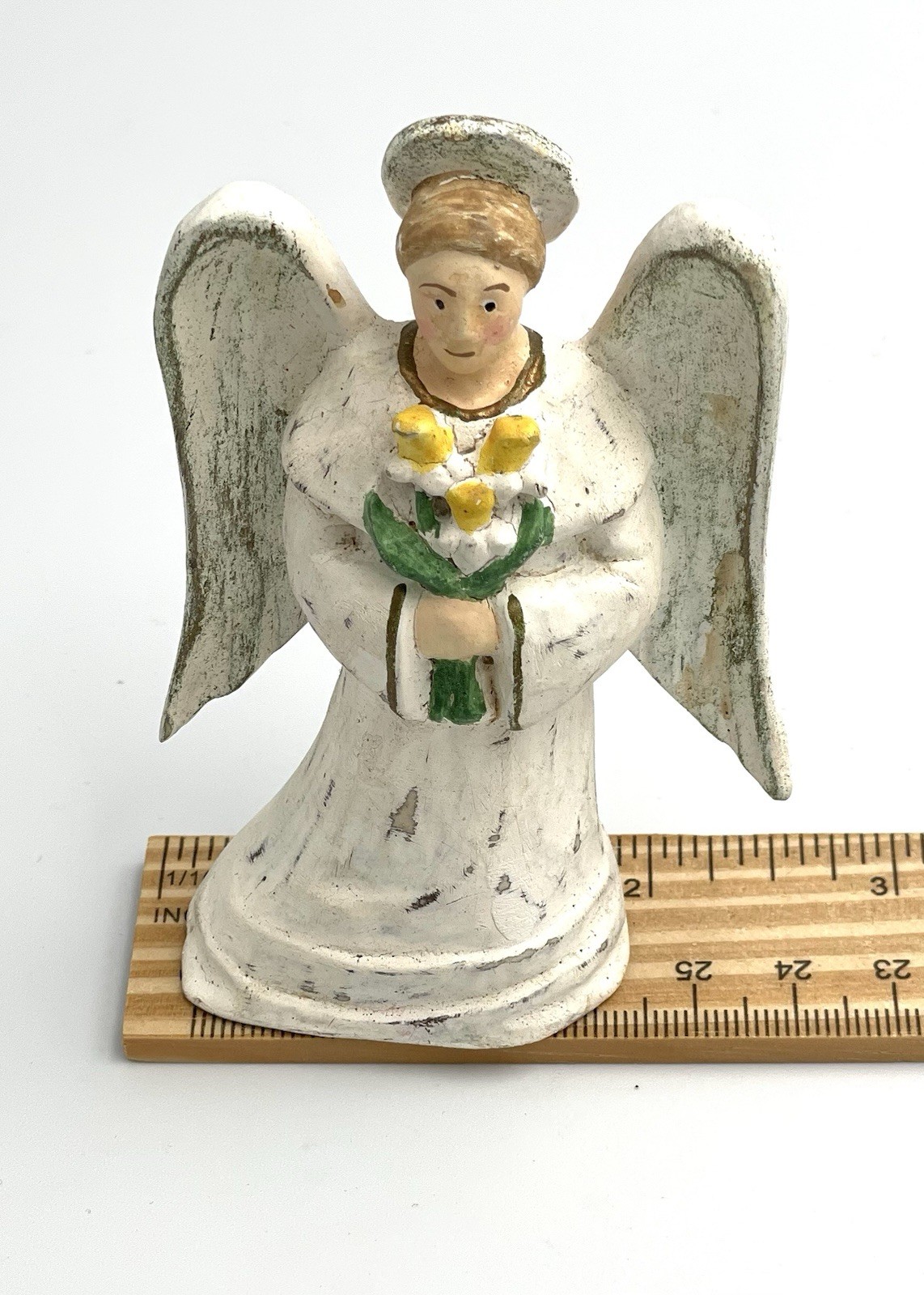 VTG Chalk-ware? Angel Made In Philippines 3.5” Tall Primitive Cottage Core C1-2