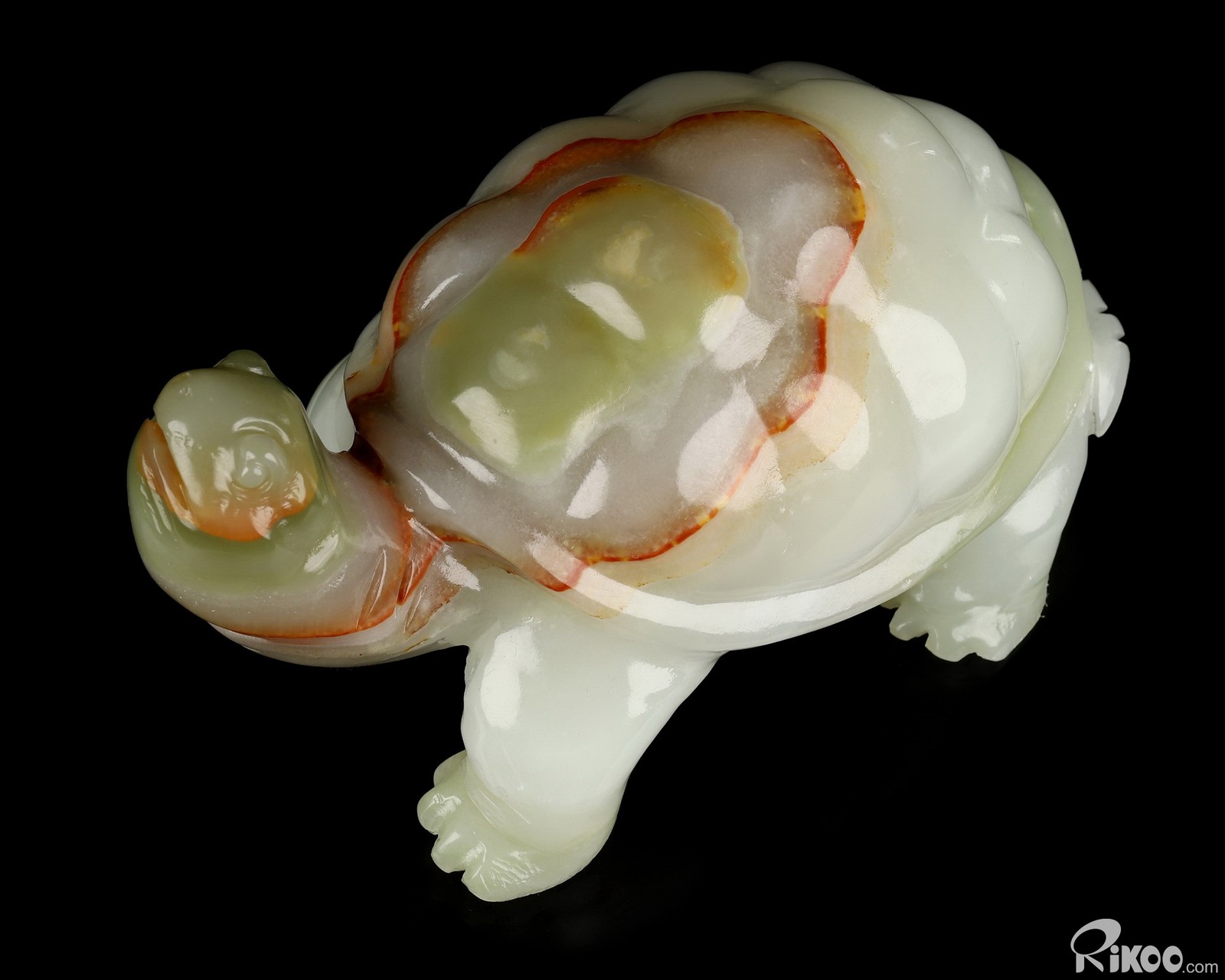 6.3″ Afghanistan Jade Hand Carved Crystal Turtle Sculpture, Crystal Healing