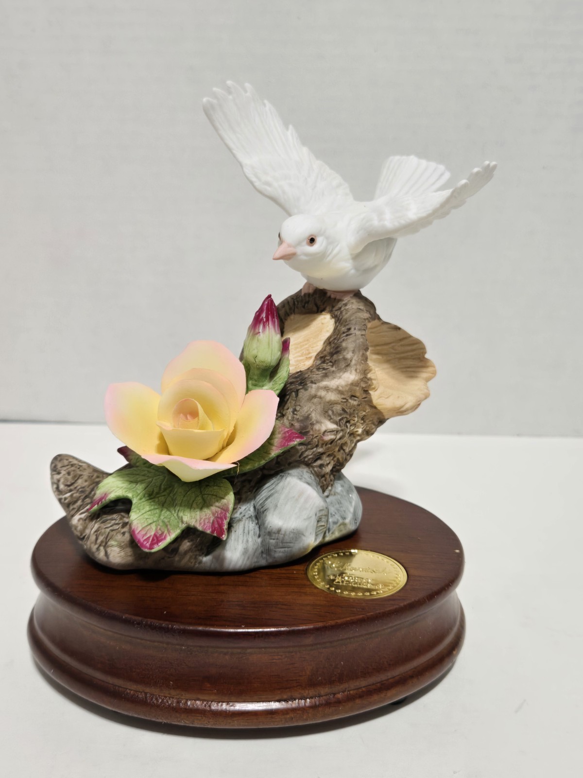Heritage House Springtime Serenades DOVE Figurine White Floral Music