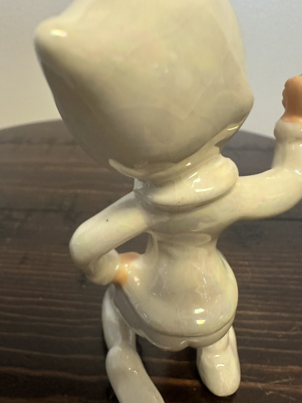 Vintage Kreiss Christmas Pixie Elf Pointing Rhinestones Pearlized Figurine