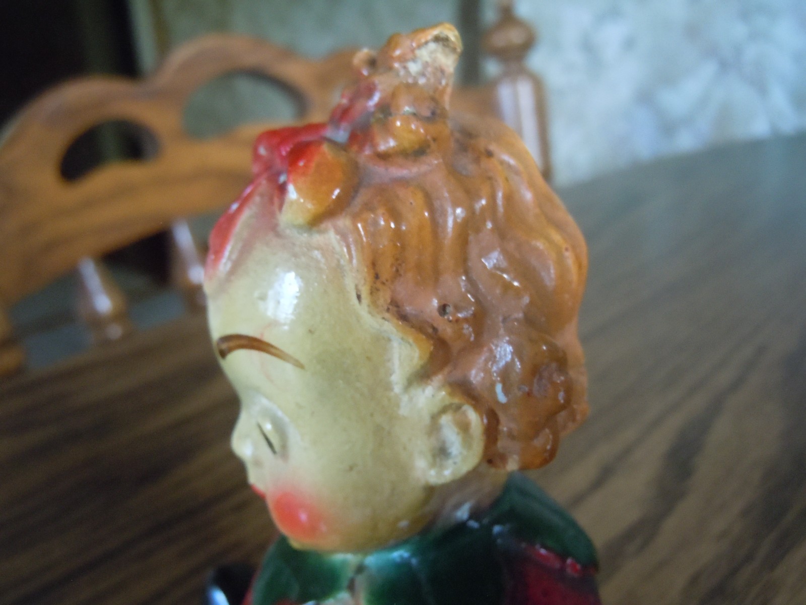 Vintage 1942 PEEDEE Carlton Ware Fruit Kids STELLA STRAWBERRY Chalkware 4 1/2″ T
