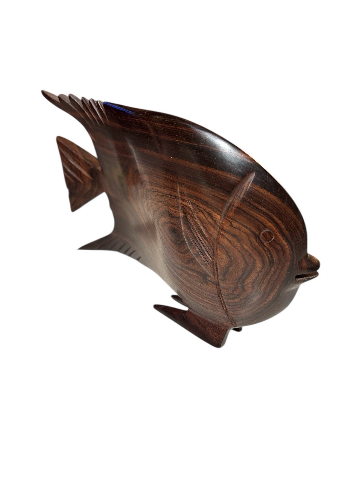 Dark Wooden Fish Decorative Nautical Freestanding. 10.25” L X 6.5” Tall