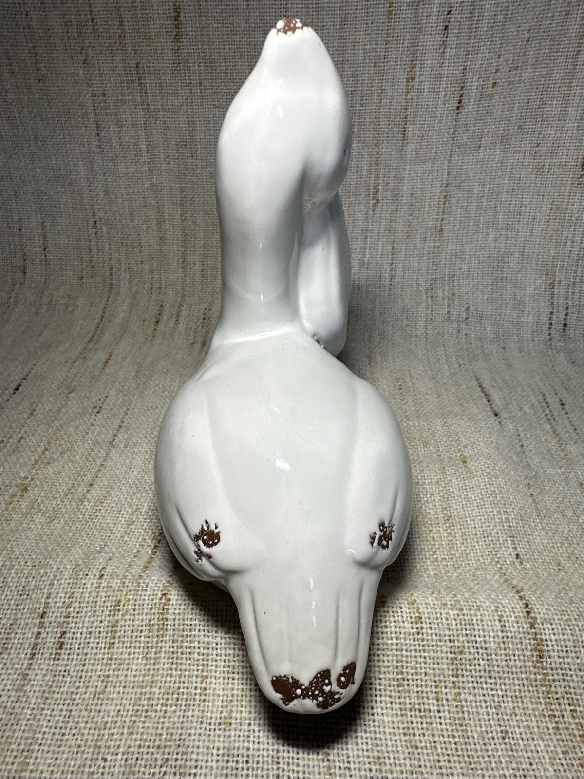 Ceramic Pelican Figurine White Statue Beach House Distressed Shelf Decor Coastal