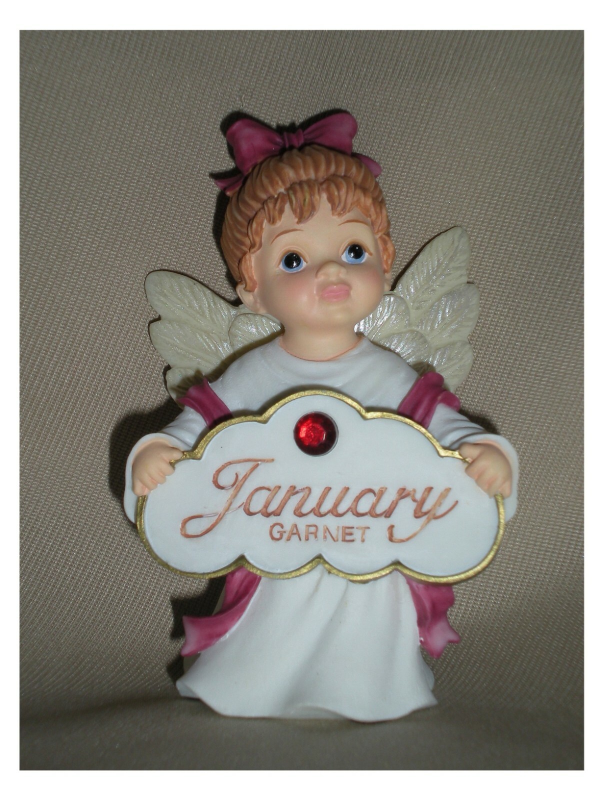 BIRTHSTONE ANGEL FIGURINE – JANUARY – GARNET – JEANE’S THINGS