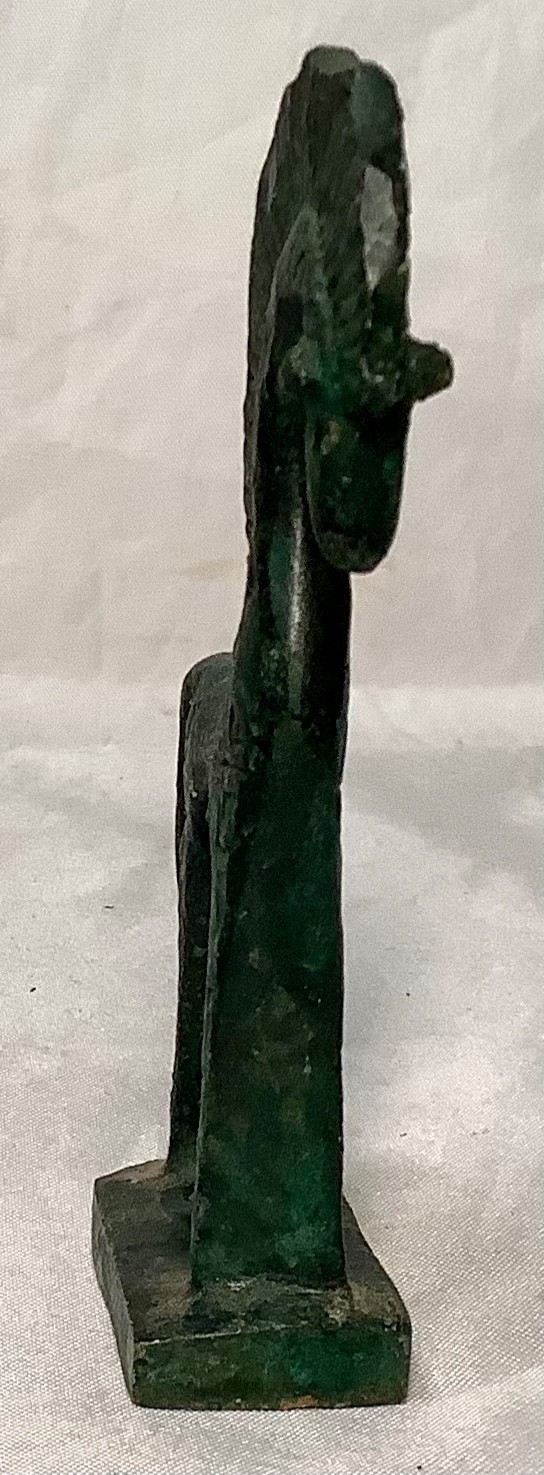 Vintage Greek Horse Geometric Style Art Bronze Figurine Patina 3.75″