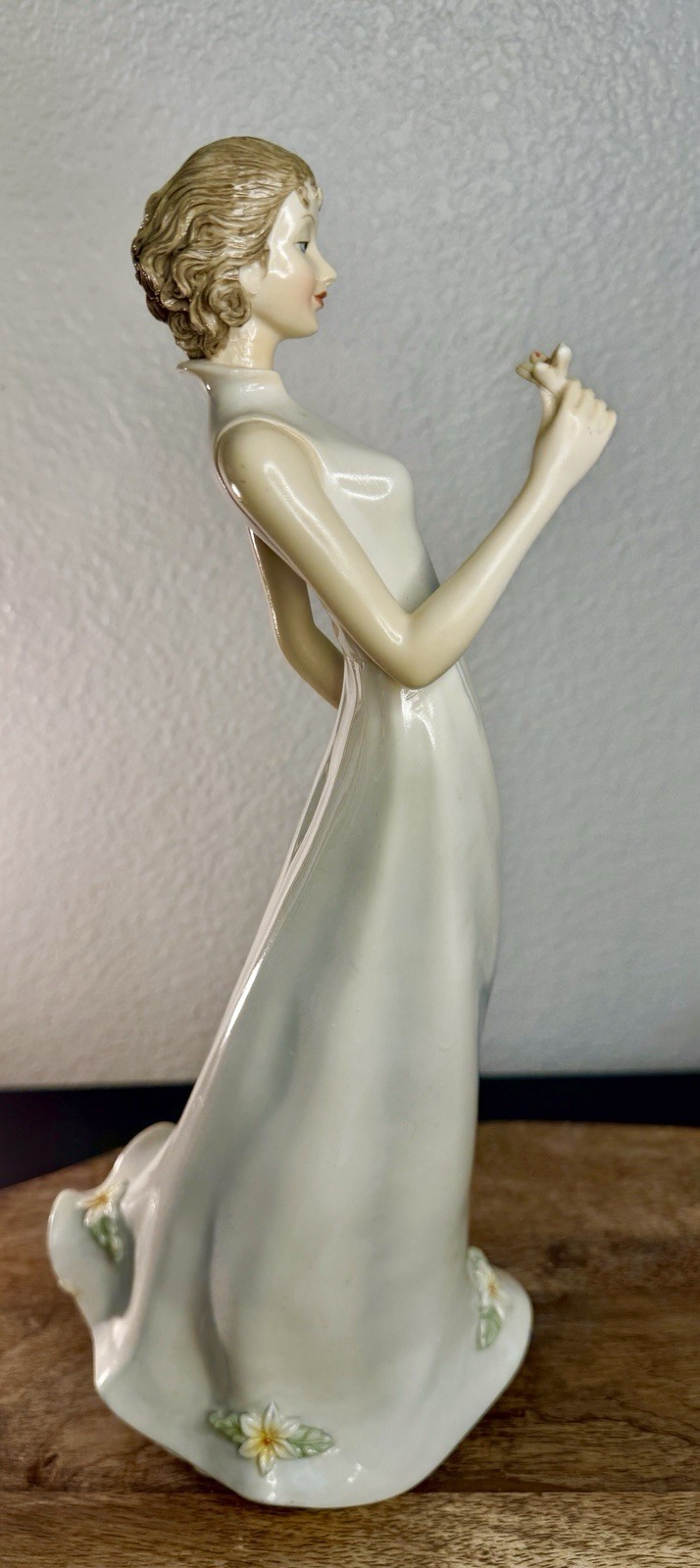 Seymour Mann Porcelain Lady Figurine 14” Floral Dress Woman Decor