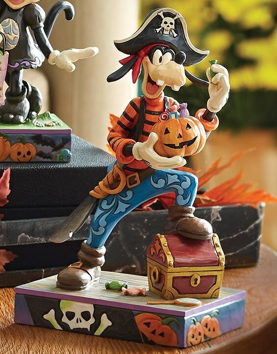 ღ New JIM SHORE DISNEY Figurine GOOFY PIRATE Halloween Captain Skeleton Pumpkin