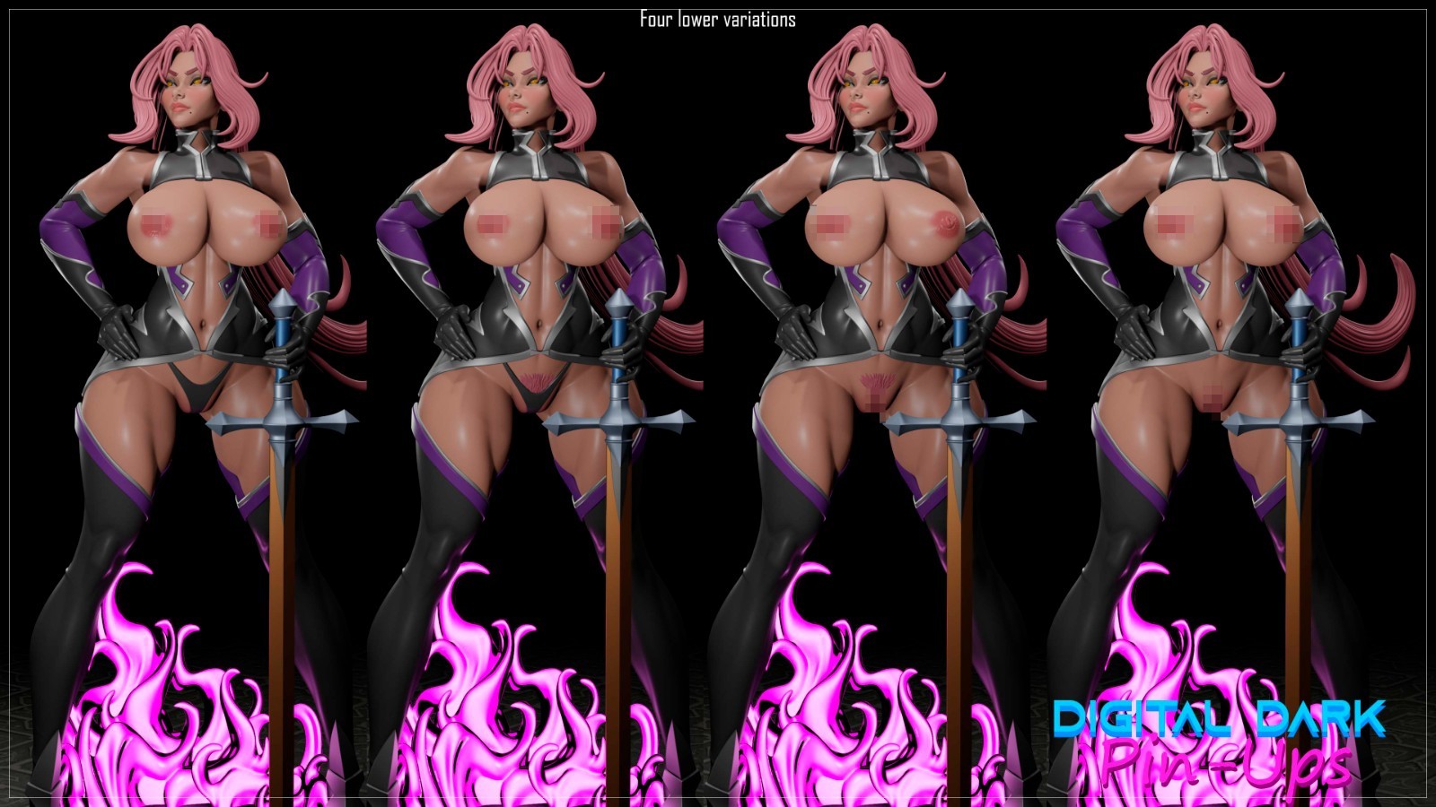 Digital Dark Pin-Ups NSFW : Hell Knight Ingrid – Resin (1:4-1:24 scale) Figure
