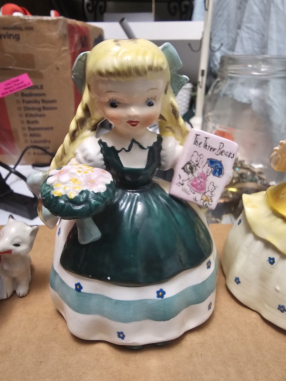 Napco Vintage Porcelain Figurines Set of 3. For Repair