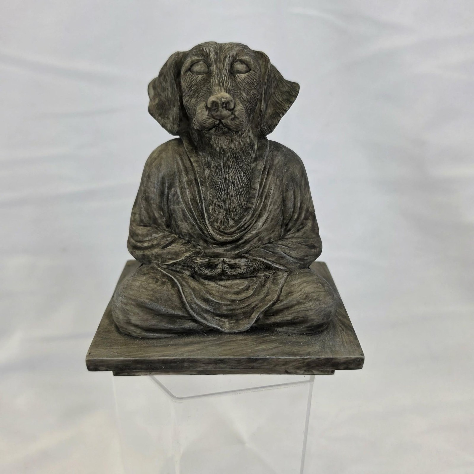 Zen Meditating Dog Monk Statue