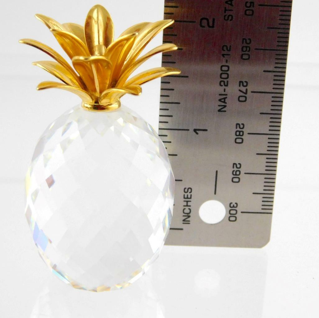 Swarovski Crystal Sparkling Fruit Small Pineapple Golden Leaves A+ CONDITION