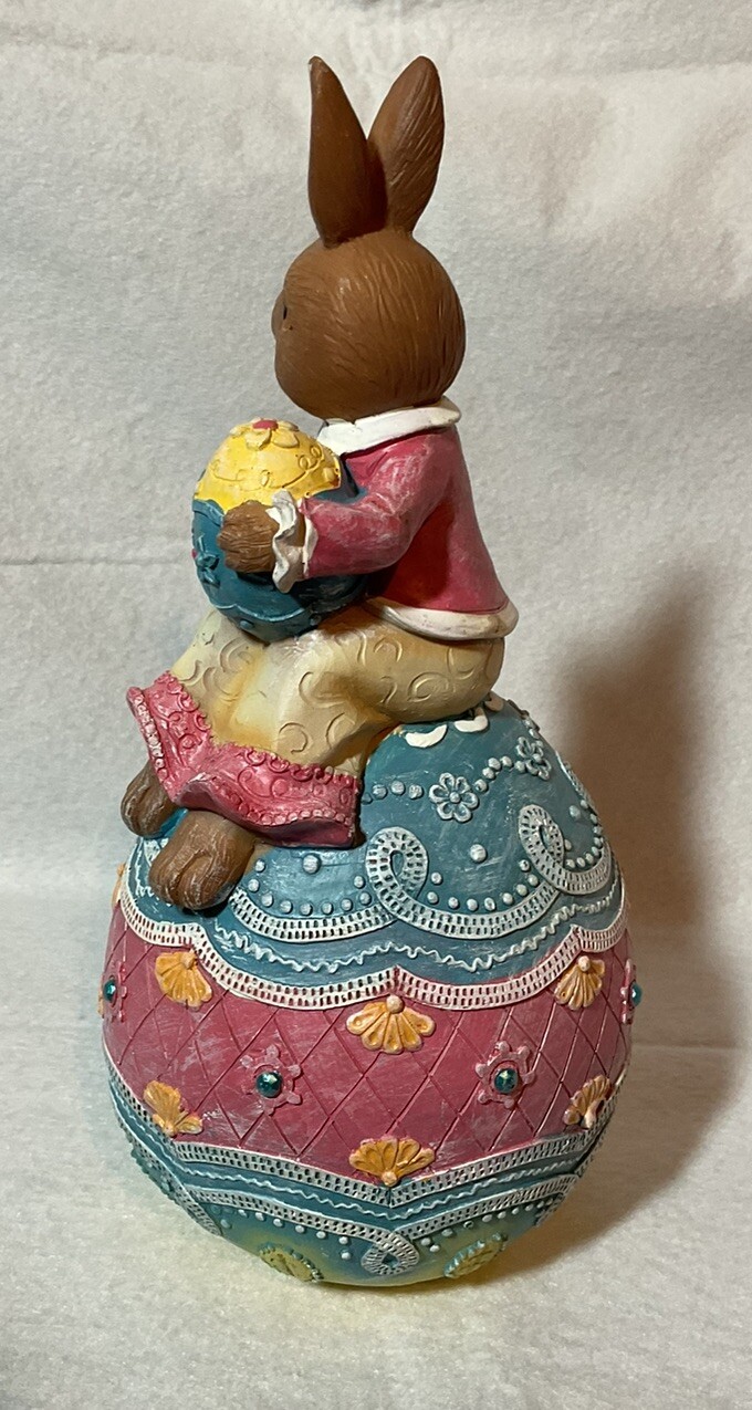 American Greetings Female Bunny on Molded Painted Egg 11 Inches Tall