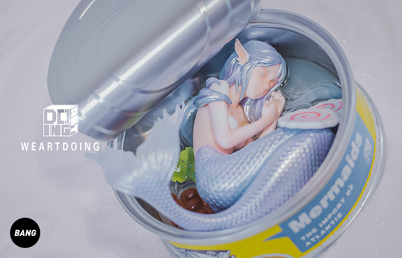 WEARTDOING Mermaid In The Can Limited Painted Art Toy Model New In Stock